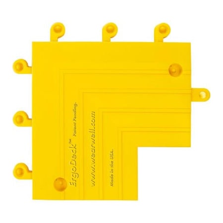 Tennesee Mat Co Wearwell ErgoDeck Heavy Duty Inside Corner 7/8in Thick 9in x 9in Yellow 560.78x6x9x9YL
